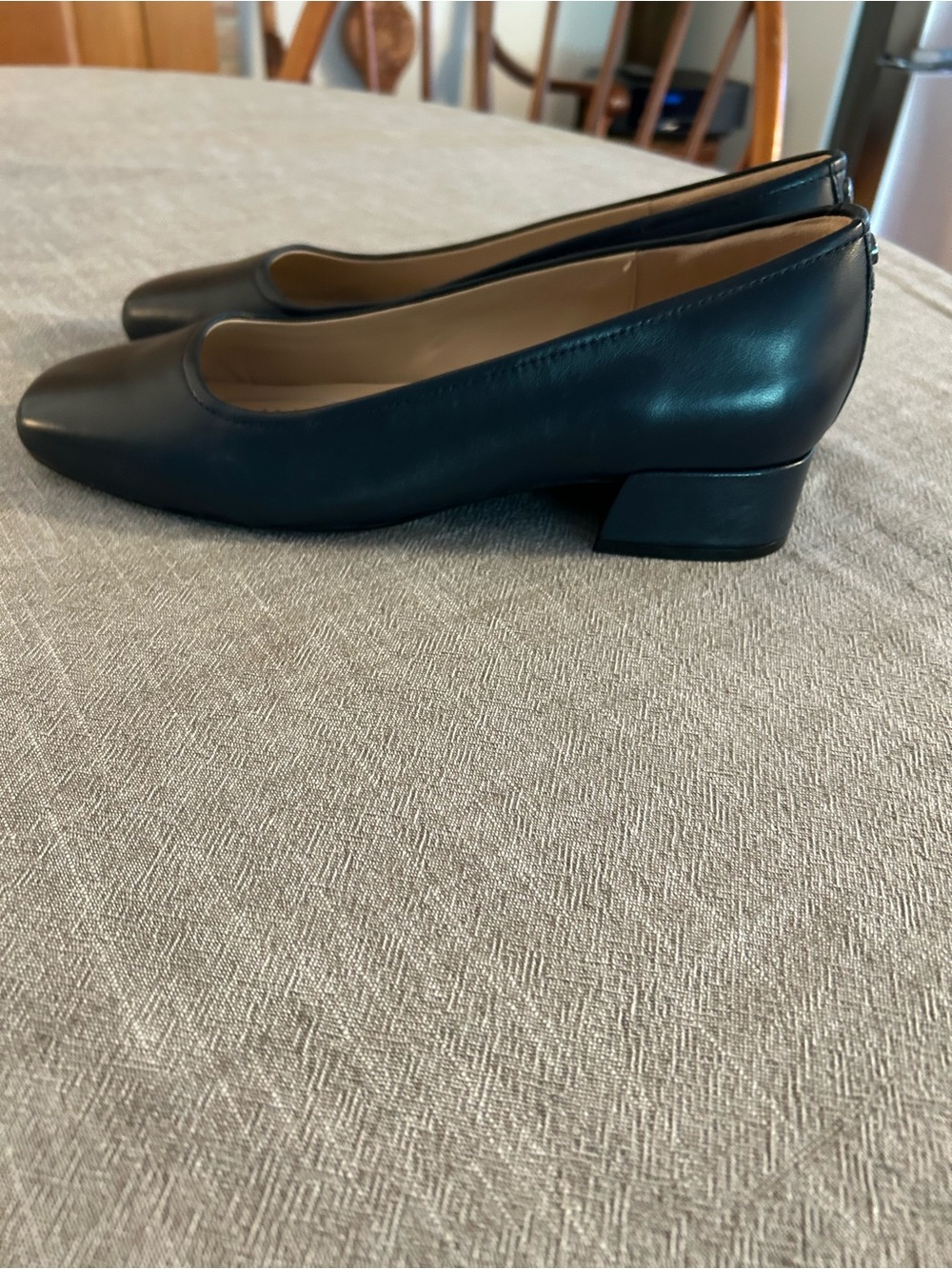 Easy Spirit Navy Blue Low Block Heel Pumps